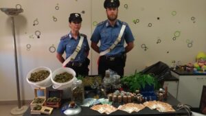 Marijuana e hashish ‘fatti’ in casa, due arresti