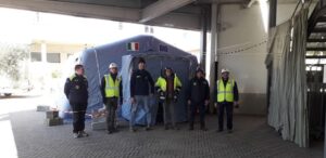 Allestita tenda pre-triage davanti a Villa Igea