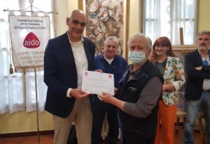 L’Aido di Acqui celebra i fondatori: attestato di merito a Bernascone