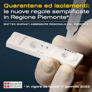 Isolamento e quarantena, ecco le nuove regole in Piemonte