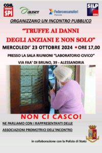 Truffe e non solo, “Non ci casco, incontro pubblico ad Alessandria